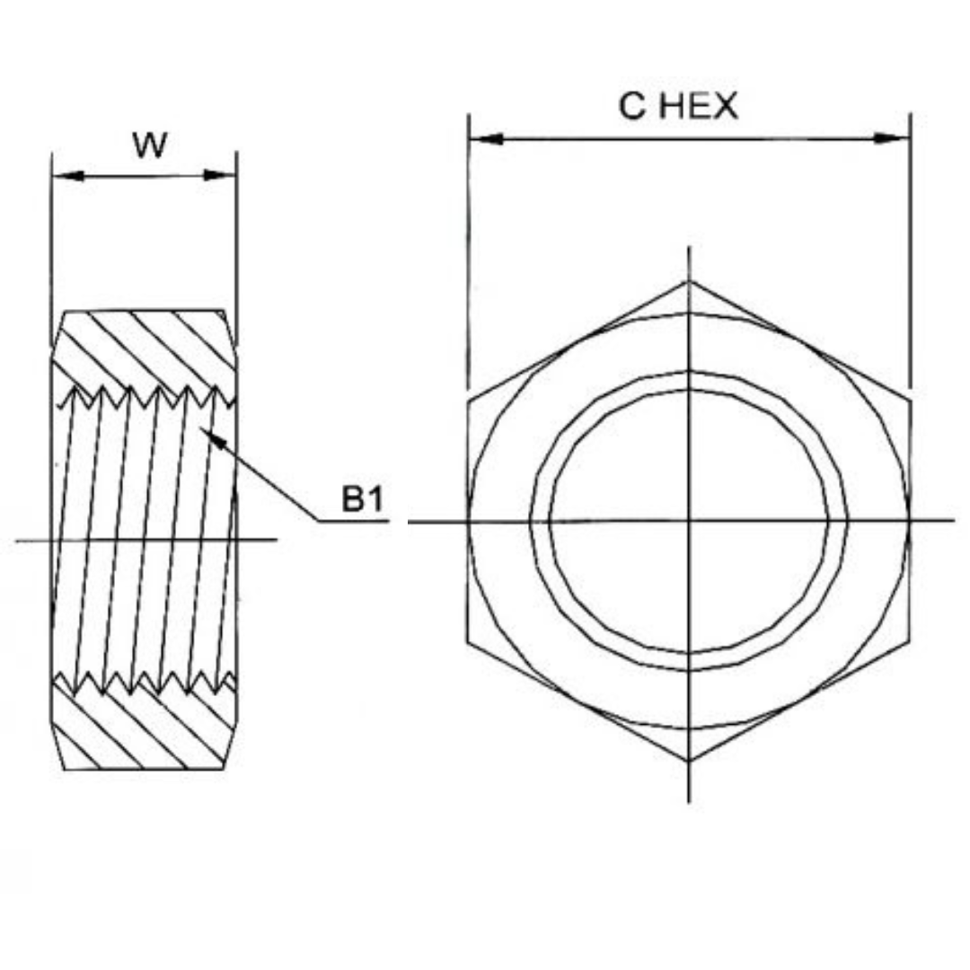 0306-04 : OneHydraulics Steel BHLN Bulkhead Lock Nut, 7/16-20 (-04) Female JIC