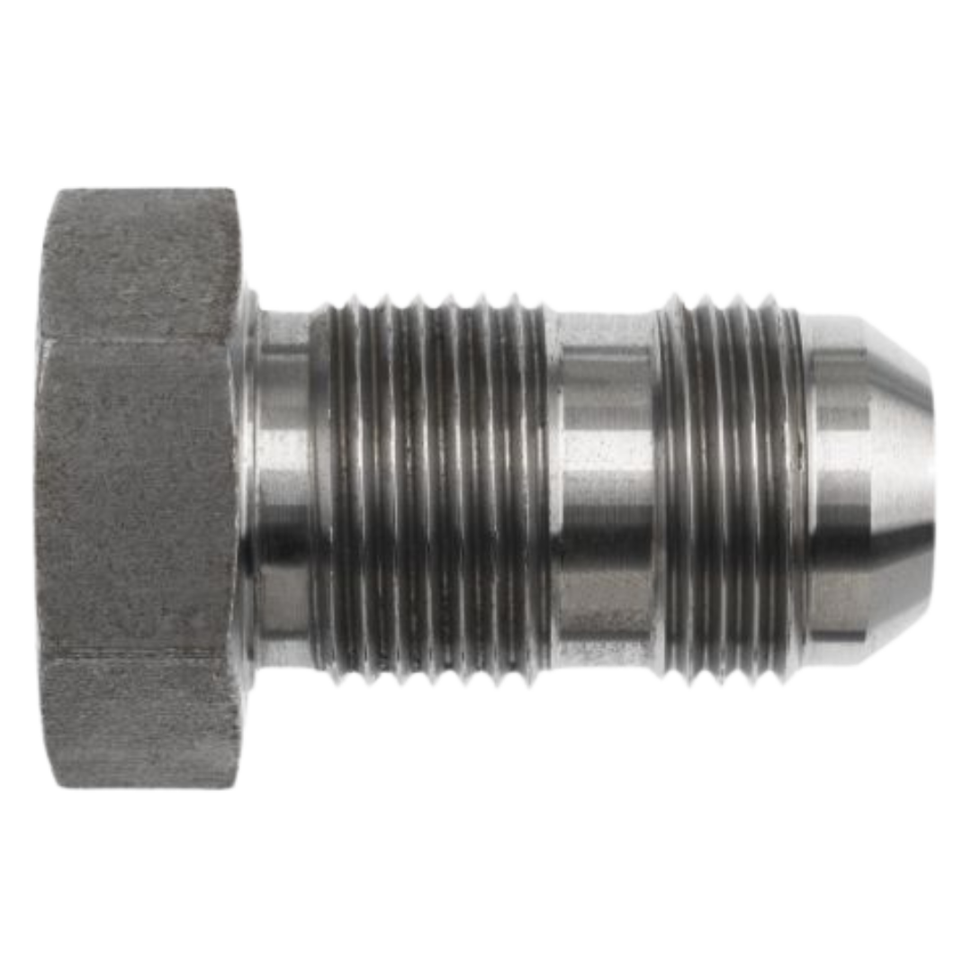 0406-12-12 : OneHydraulics Straight Steel Bored Adapter, 0.757 (-12) Bore Hole x 1-1/16-12 (-12) Male JIC