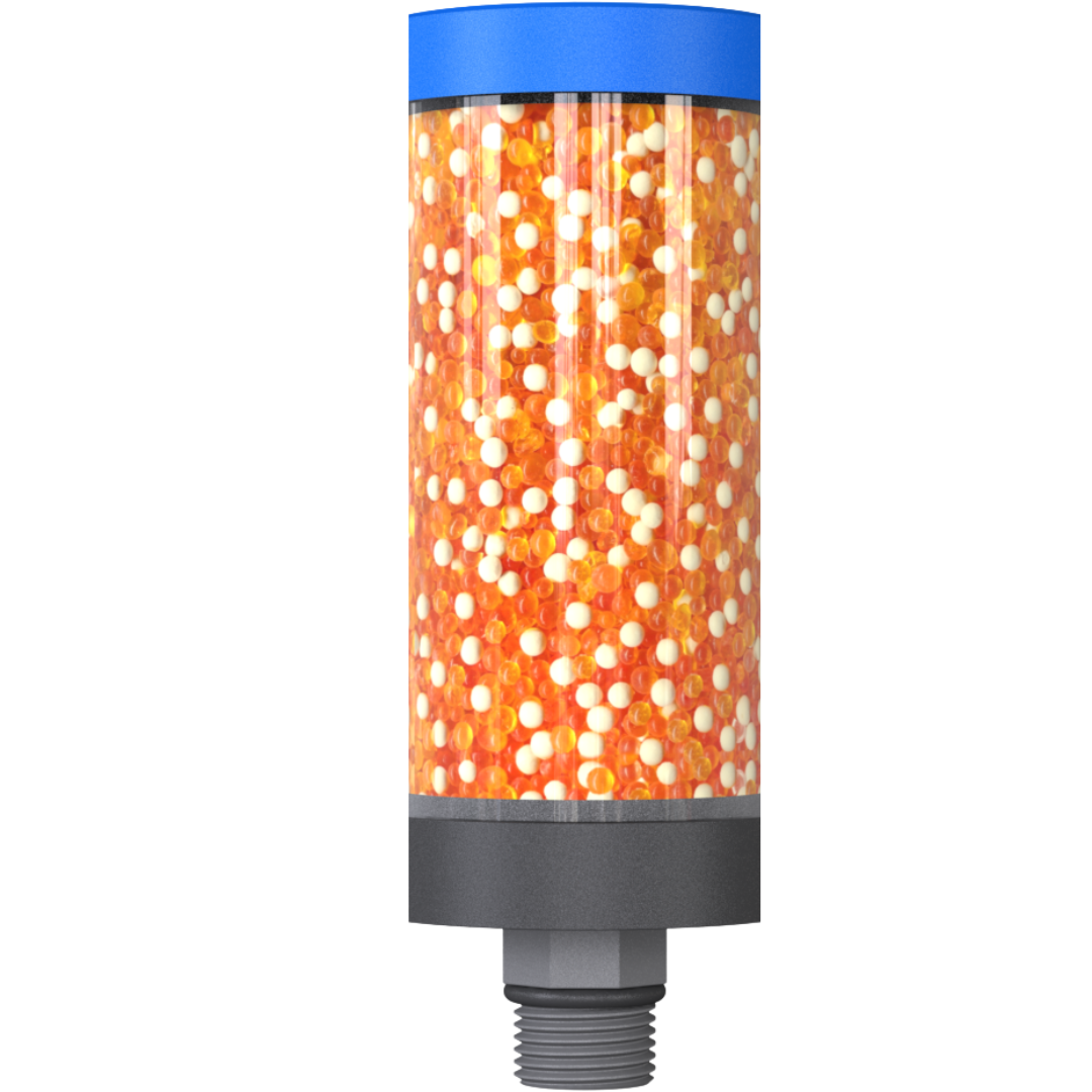 VV-RV 1L N1/2"m : Giebel VV-RV Desiccant Breather Dryer, Refillable, With Check Valves, 0-50 ml Water Capacity, FKM Seals, 2-Micron Filter Fleece, 1/2" Male NPT