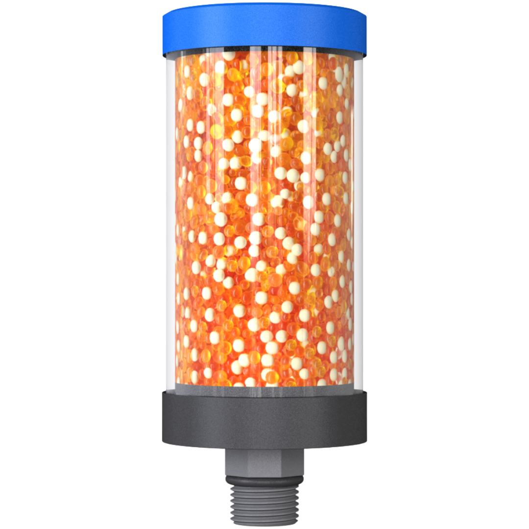 VV-R 1L N1/2"m : Giebel VV-R Desiccant Breather Dryer, Refillable, No Check Valves, 0-50 ml Water Capacity, FKM Seals, 2-Micron Filter Fleece, 1/2" Male NPT