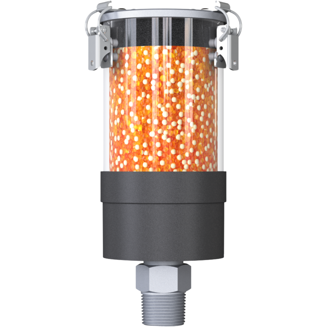 VV-RV 2M N1"m : Giebel VV-RV Desiccant Breather Dryer, Refillable, With Check Valves, 51-200 ml Water Capacity, FKM Seals, 3-Micron Paper Filter, 1" Male NPT