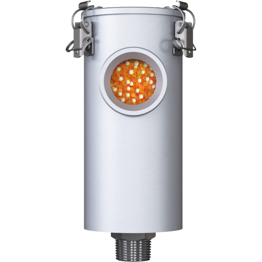 MA-RV 2L N1"m : Giebel MA-RV Desiccant ATEX Aluminum Breather Dryer, Refillable, With Check Valves, 51-200 ml Water Capacity, FKM Seals, 3-Micron Paper Filter, 1" Male NPT
