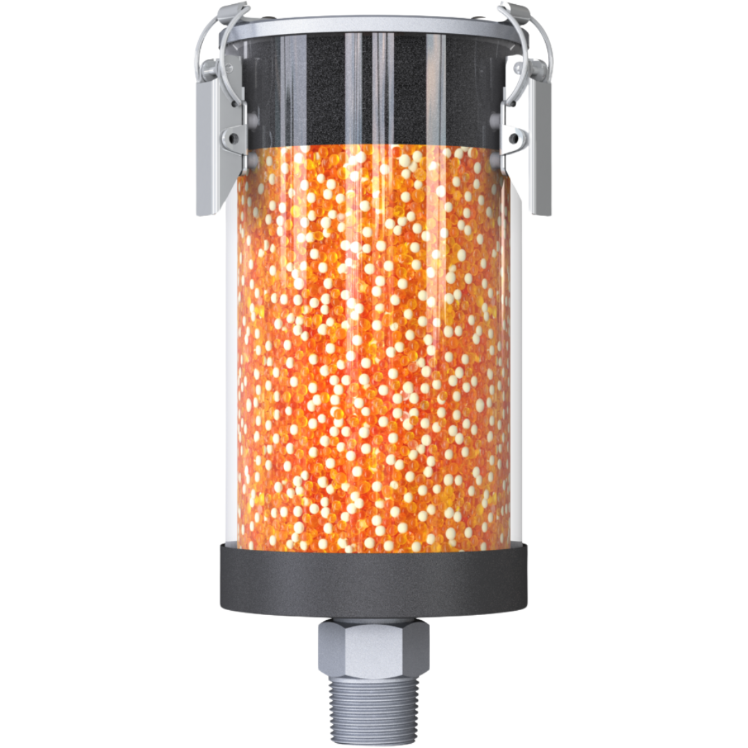 VV-R 3M N1"m : Giebel VV-R Desiccant Breather Dryer, Refillable, No Check Valves, 201-600 ml Water Capacity, FKM Seals, 3-Micron Paper Filter, 1" Male NPT