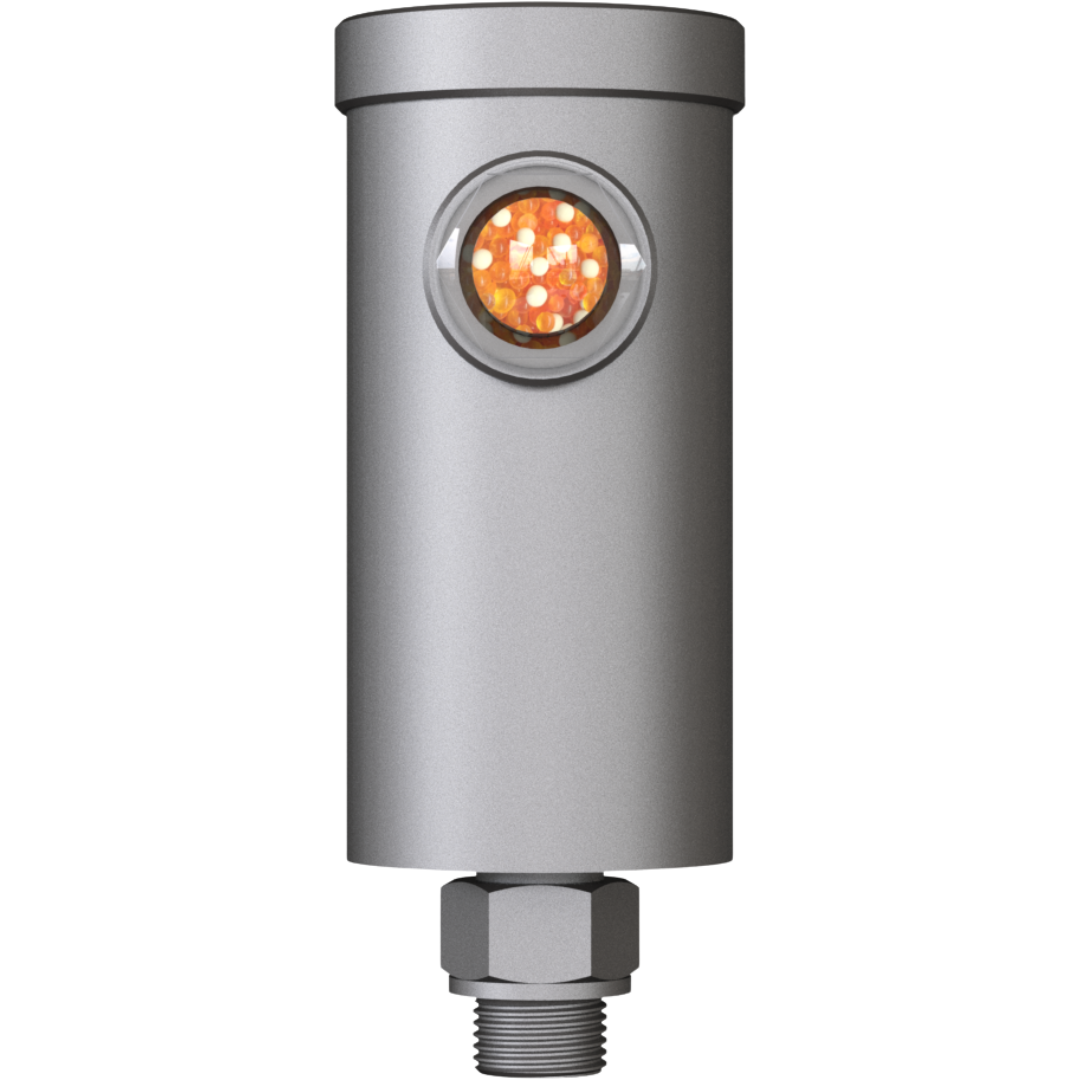 ME-RV 1L N1/2"m : Giebel ME-RV Desiccant ATEX Stainless Breather Dryer, Refillable, With Check Valves, 0-50 ml Water Capacity, FKM Seals, 2-Micron Filter Fleece, 1/2" Male NPT