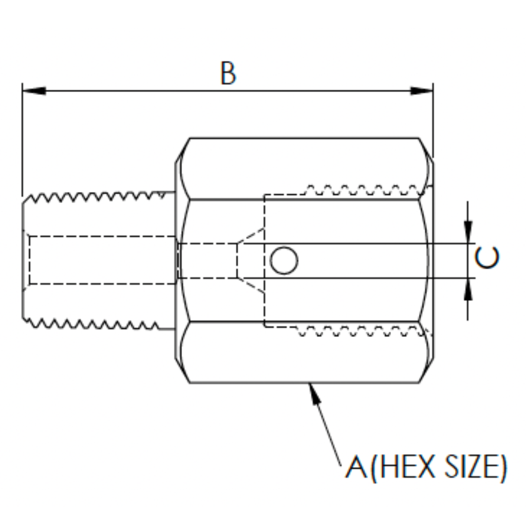 X6N12MF15-K : OneXtreme Adapter, 0.375 (3/8") Male NPT x 0.75 (3/4") Female MP, 15,000psi