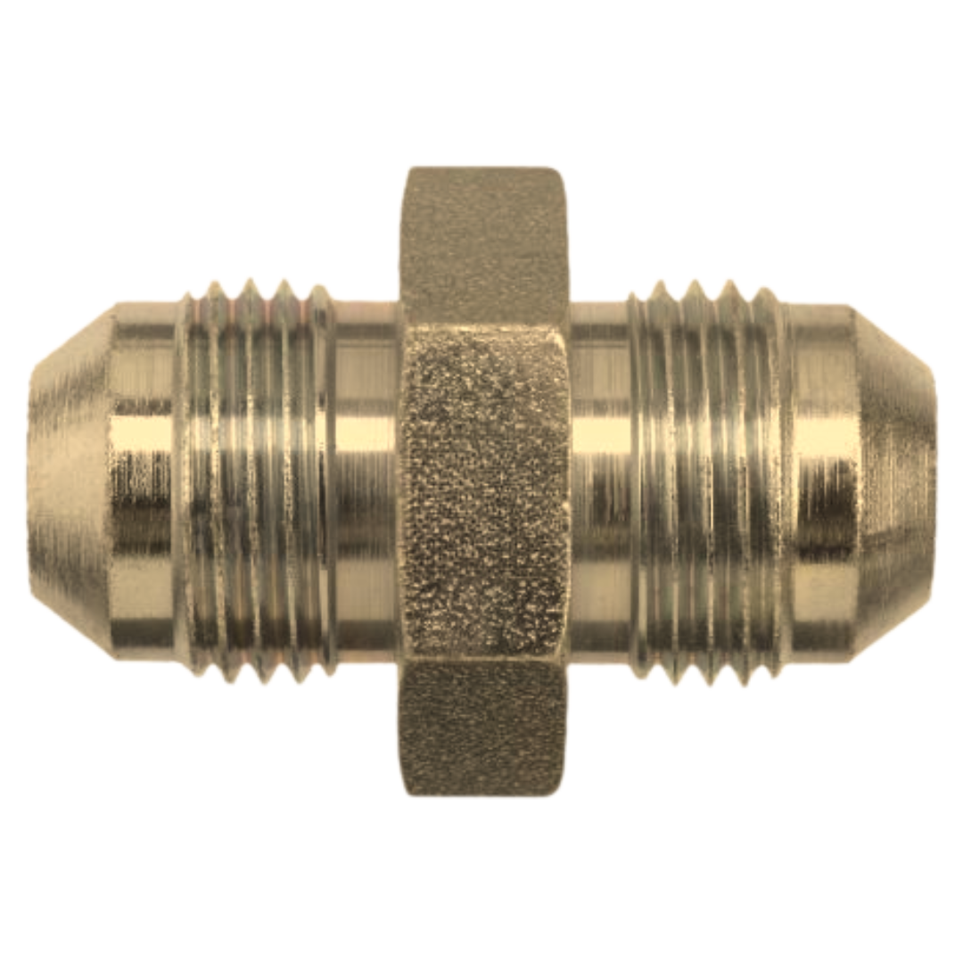 2403-LH-06-06-B : OneHydraulics Straight Brass Large Hex Adapter, 9/16-18 (-06) Male JIC x 9/16-18 (-06) Male JIC, 3300psi