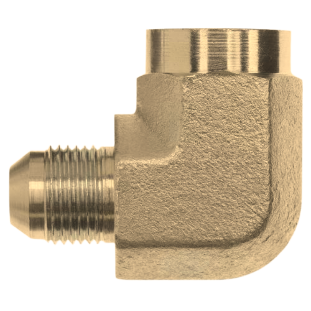 2502-12-12-B : OneHydraulics 90-Degree Brass Adapter, 1-1/16-12 (-12) Male JIC x 3/4-14 (-12) Female NPT, 2600psi