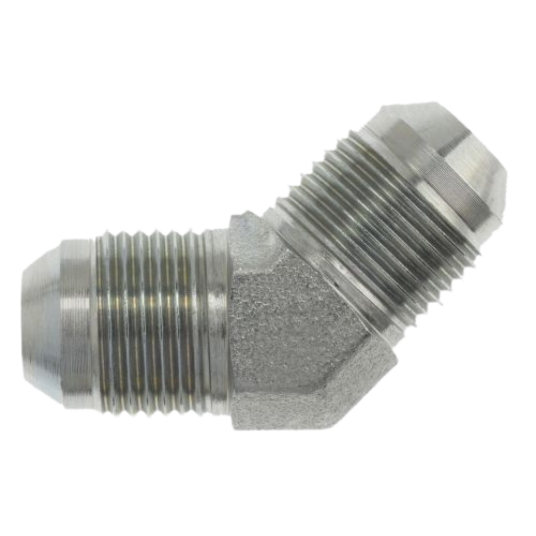 2504-16-16-SS : OneHydraulics 45-Degree Stainless Adapter, 1-5/16-12 (-16) Male JIC x 1-5/16-12 (-16) Male JIC, 4800psi