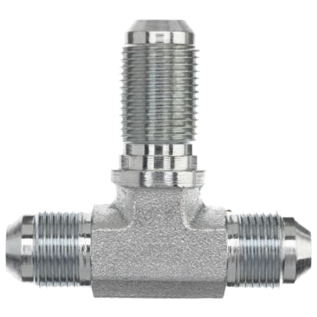 2703-10-10-10-FG : OneHydraulics Bulkhead Branch Tee Steel Adapter, 7/8-14 (-10) Male JIC x 7/8-14 (-10) Male JIC x 7/8-14 (-10) Male JIC Long, 5000psi