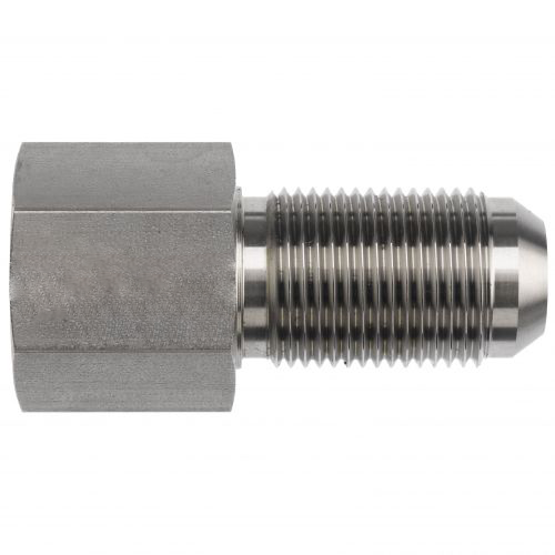 2705-16-16-SS : OneHydraulics Straight Stainless Steel Rigid Bulkhead Adapter, 1-11-1/2 (-16) Female NPT x 1-5/16-12 (-16) Male JIC, 3600psi
