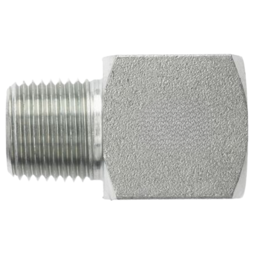 3051-12-12 : OneHydraulics 90-Degree Steel Low Profile Adapter, 1-1/16-12 (-12) Male NPTF x 1-1/16-12 (-12) Female NPTF, 4000psi