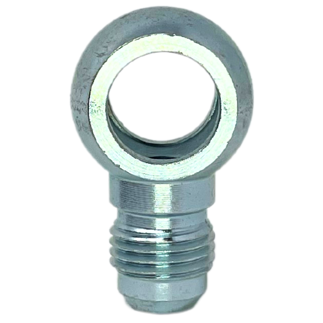 3069-04-10 : Adaptall Straight Steel Banjo Adapter, 7/16-20 UNF (-04) Male JIC x M10 X 1.0 or M10 X 1.5 (10mm) Metric Banjo