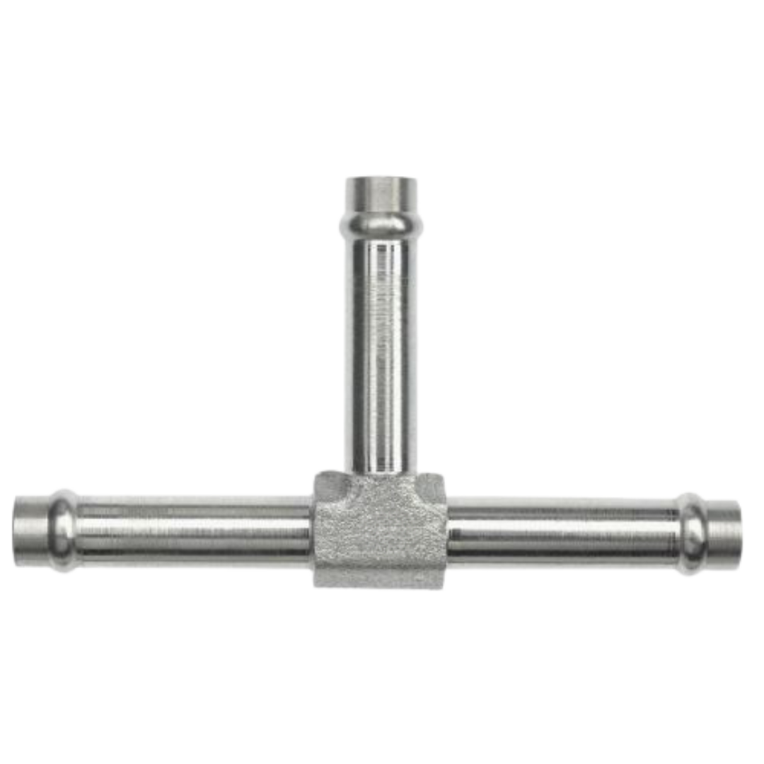 4504-06-06-06-FG : OneHydraulics Steel Tee Adapter, 3/8" (-06) Hose Barb OD x 3/8" (-06) Hose Barb OD x 3/8" (-06) Hose Barb OD