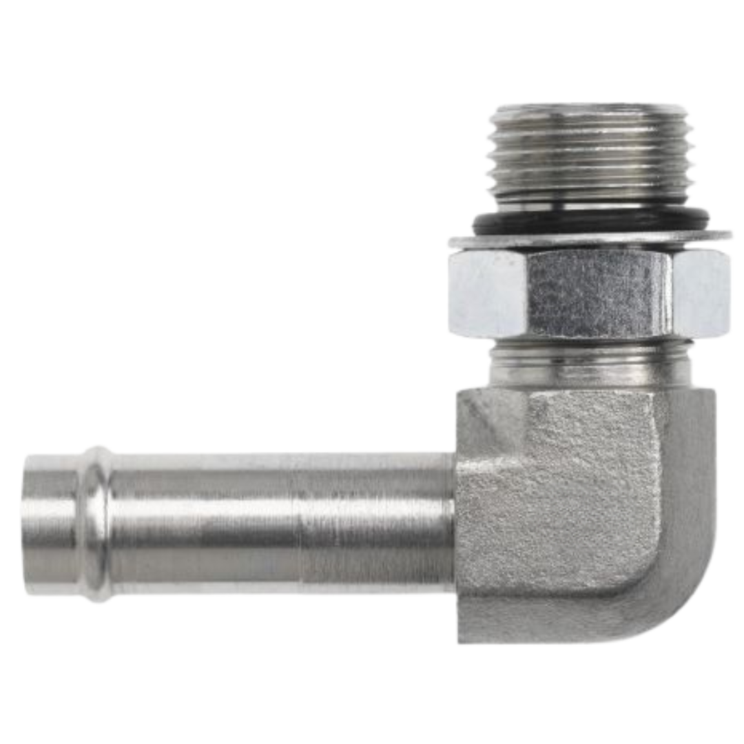 4601-08-08-NWO-FG : OneHydraulics 90-Degree Steel Adapter, 1/2" (-08) Hose Barb OD x 3/4-16 (-08) Male Adjustable ORB