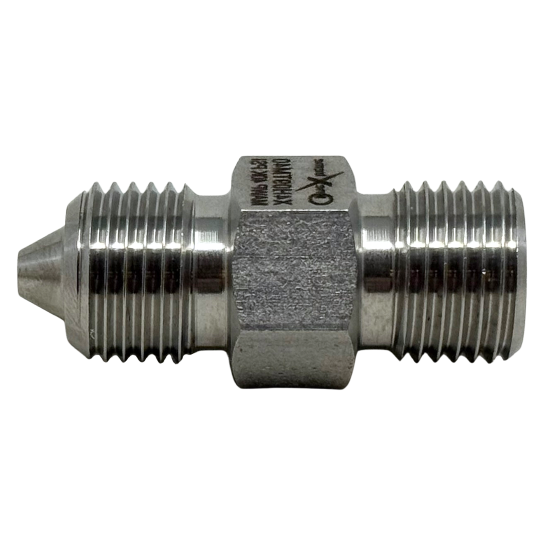 X6H09TM40 : OneXtreme Adapter, 0.375 (3/8") Male HP x 0.5625 (9/16") Male Type-M, 40,000psi