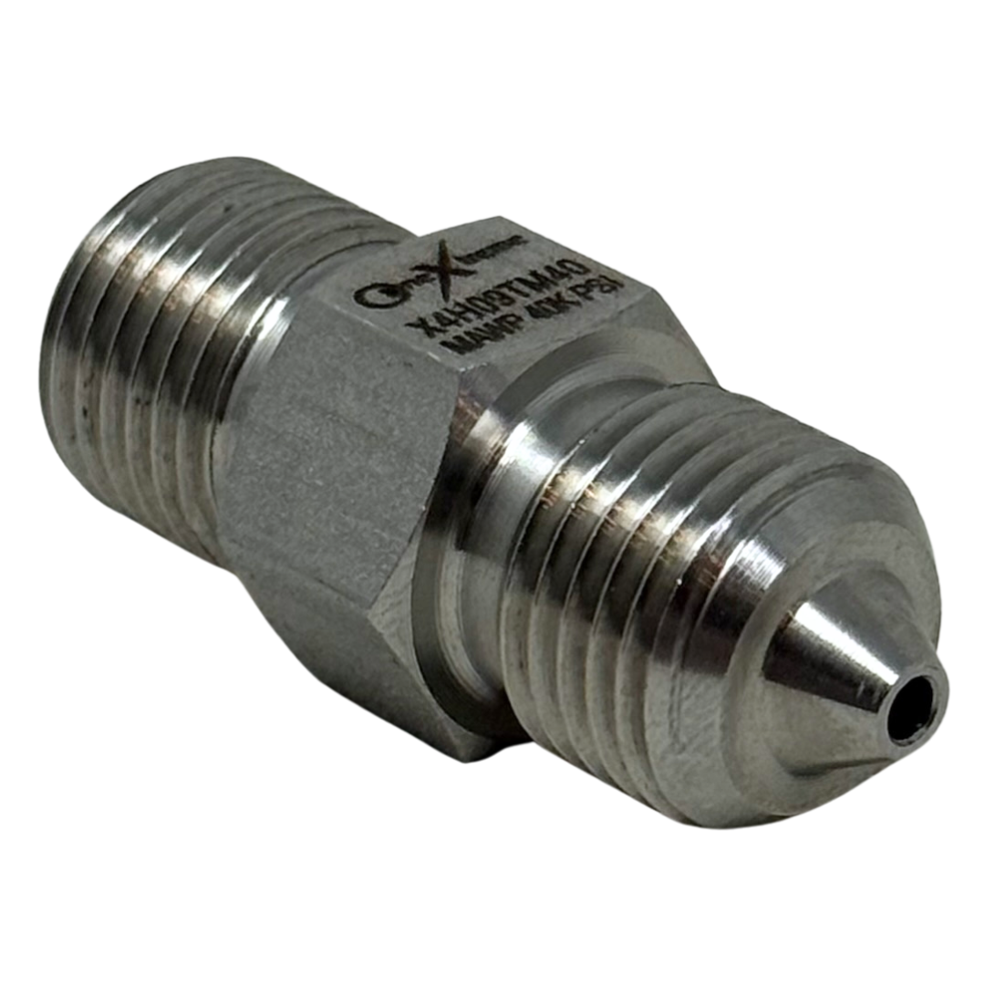 X6H09TM40 : OneXtreme Adapter, 0.375 (3/8") Male HP x 0.5625 (9/16") Male Type-M, 40,000psi