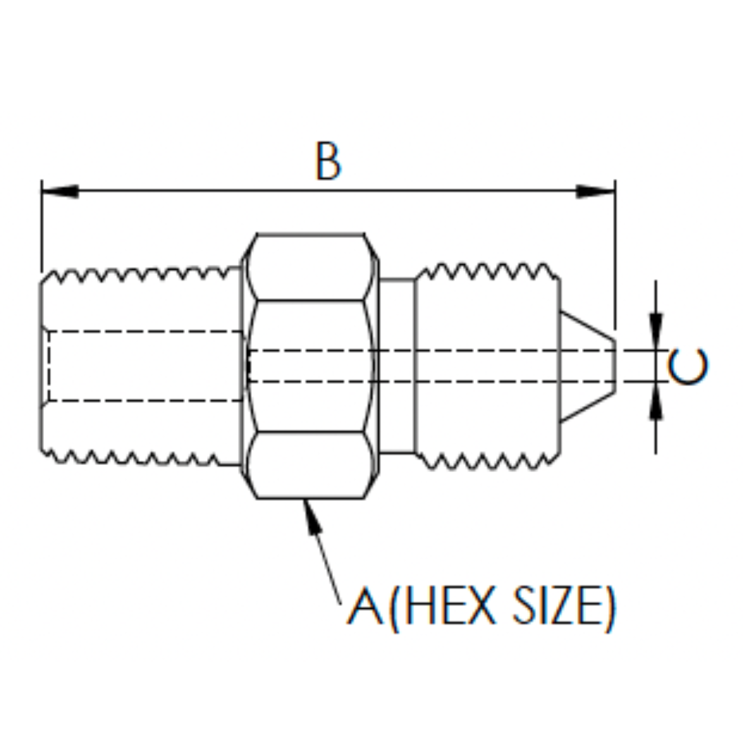X6N06H15 : OneXtreme Adapter, 0.375 (3/8") Male NPT x 0.75 (3/4") Male HP, 15,000psi