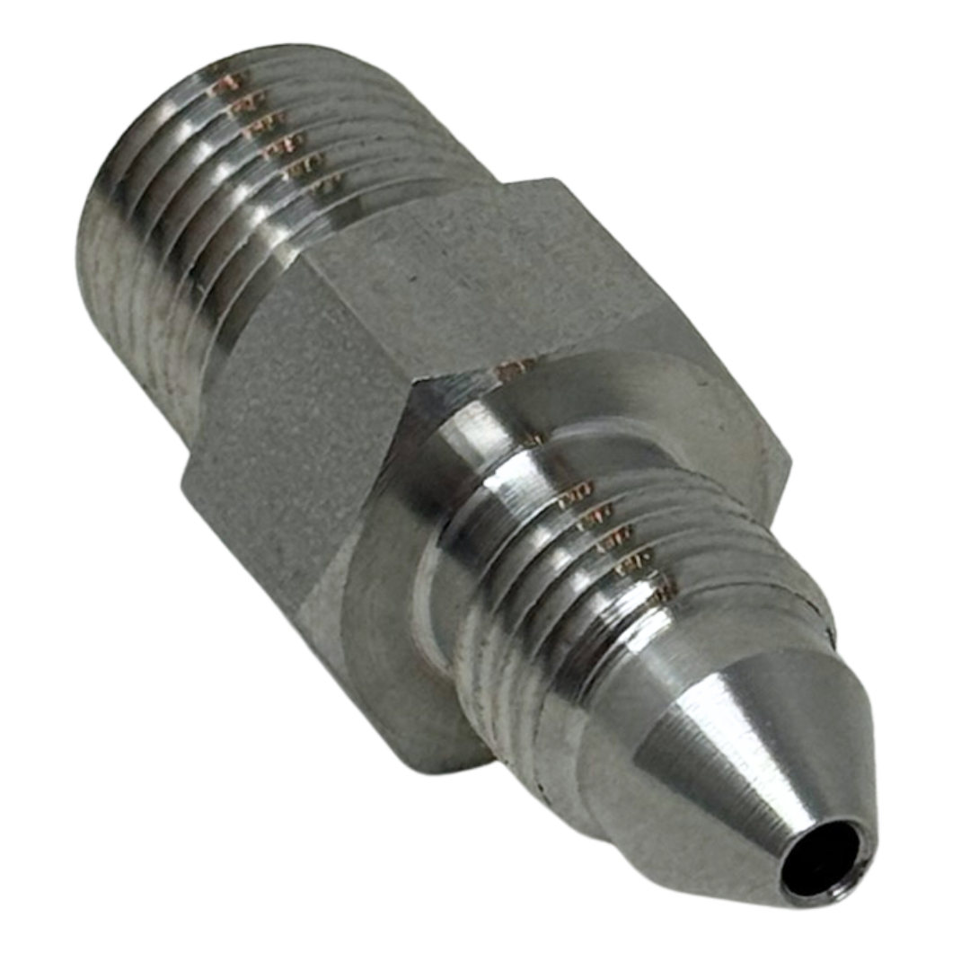 X6N04M15 : OneXtreme Adapter, 0.375 (3/8") Male NPT x 0.25 (1/4") Female MP, 15,000psi