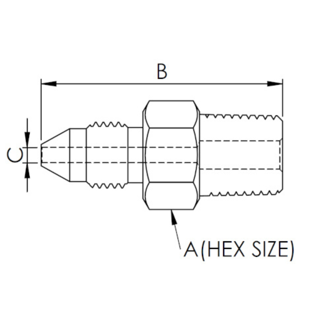 X6N04M15 : OneXtreme Adapter, 0.375 (3/8") Male NPT x 0.25 (1/4") Female MP, 15,000psi
