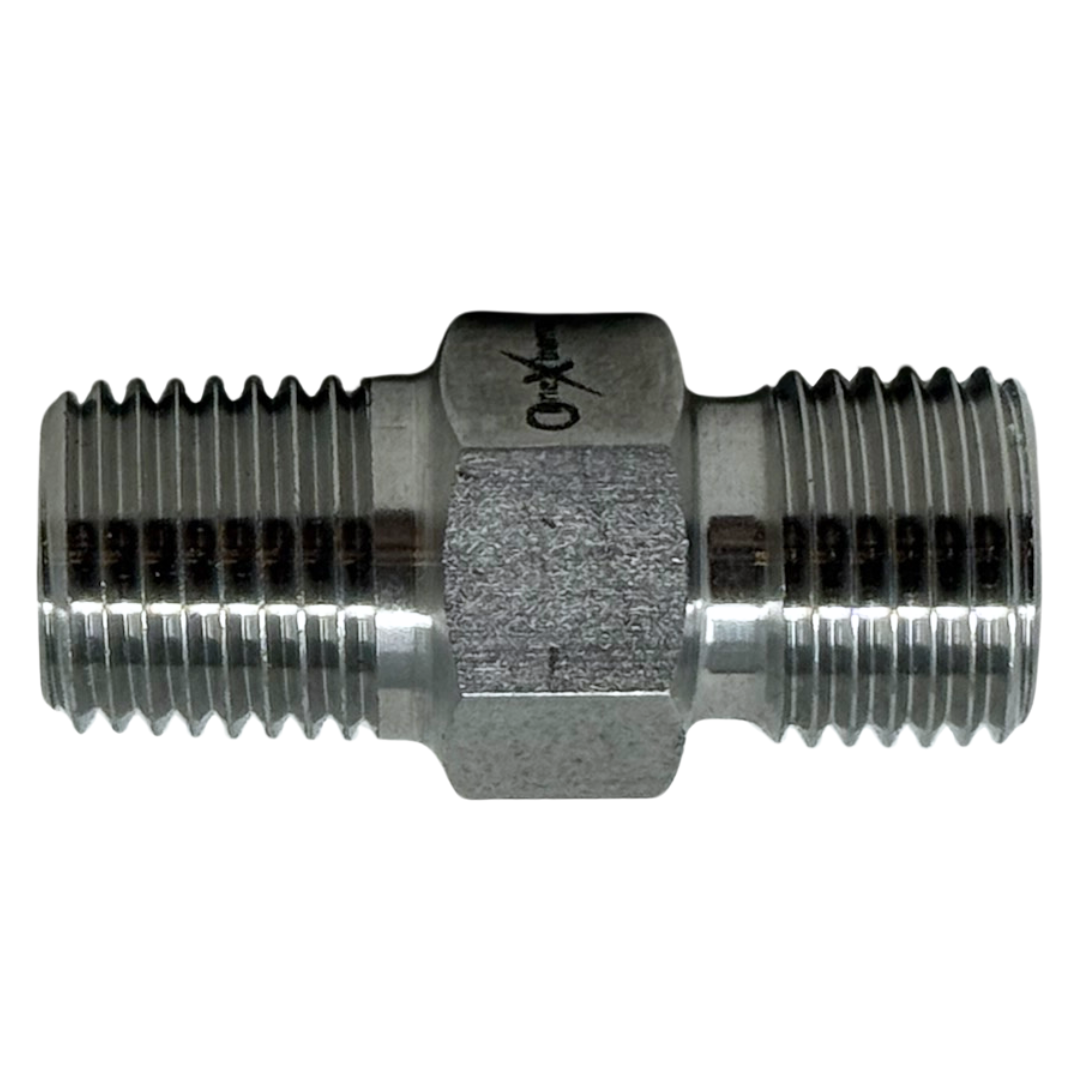 X4N09TM15 : OneXtreme Adapter, 0.25 (1/4") Male NPT x 0.5625 (9/16") Male Type-M, 15,000psi
