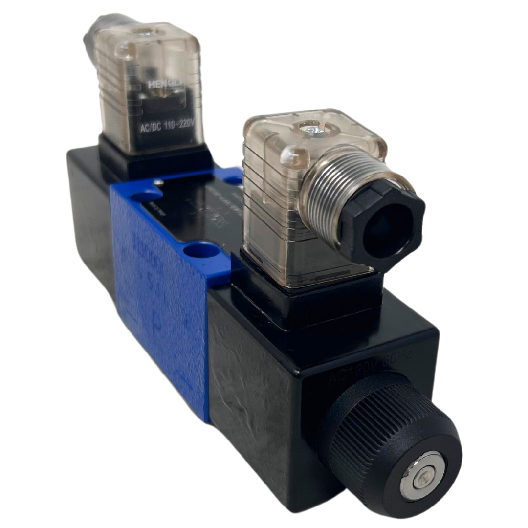 4WE6E-L6X/EW120-60N/75L-FIRE : FIRE SALE Hengli, Directional valve, D03, 4-way, 3-position, spring center… - ALL SALES FINAL