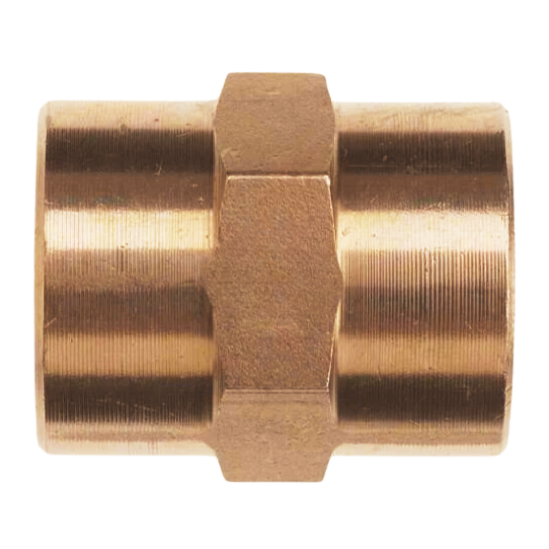 5000-12-12-B : OneHydraulics Straight Brass Adapter, 3/4-14 (-12) Female NPT x 3/4-14 (-12) Female NPT, 2600psi