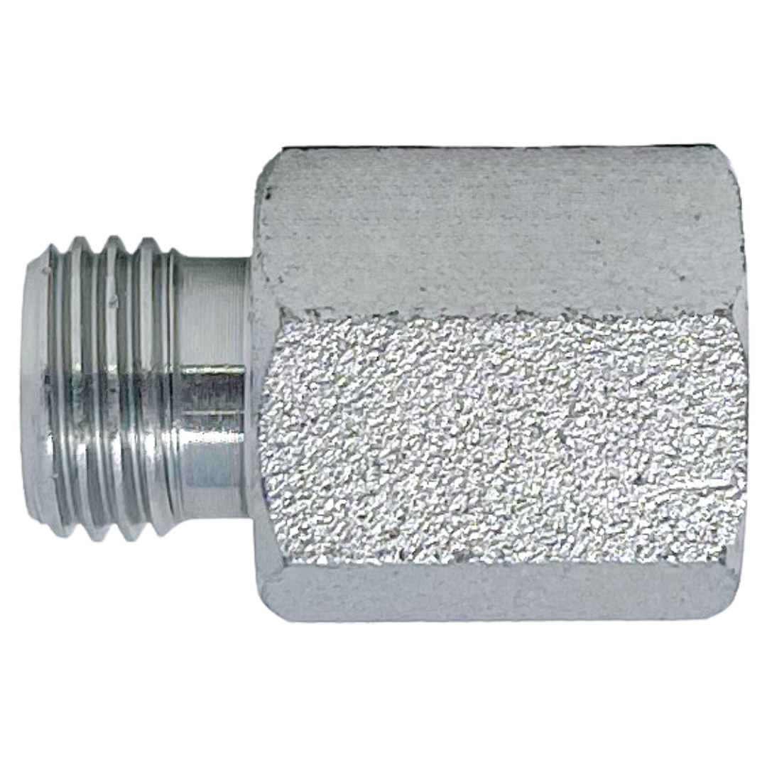 5009L-18-08 : Adaptall Straight Steel Rigid Adapter, M26 X 1.5 (-L18) Male Light DIN x G 1/2-14 (-08) Female BSPP