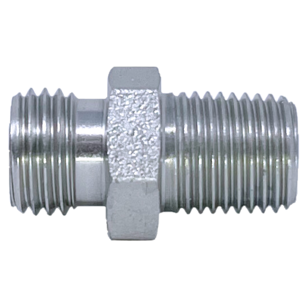 5011L-15-08 : Adaptall Straight Steel Adapter, M22 X 1.5 (-L15) Male Light Duty DIN Tube x R 1/2-14 (-08) Male BSPT