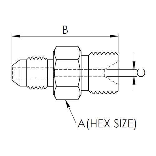 X12J21TM10 : OneXtreme Adapter, 0.75 (3/4") Male JIC x 1.3125 (1-5/16") Male Type-M, 10,000psi