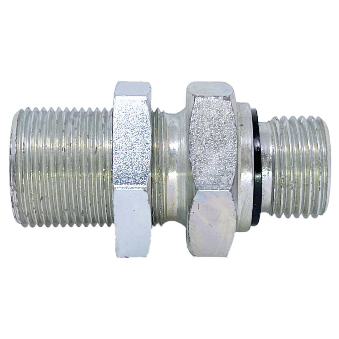 5040-S12-06ESX : Adaptall Straight Steel Bulkhead Adapter, M20 X 1.5 (-S12) Male Heavy DIN x G 3/8-19 (-06) Male BSPP