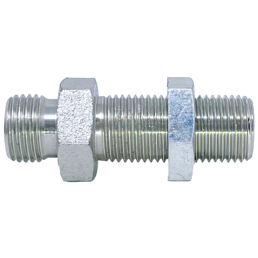 SS5040S-25 : Adaptall Straight Stainless Bulkhead Adapter, M36 X 2.0 (-S25) Male Heavy DIN x M36 X 2.0 (-S25) Male Heavy DIN