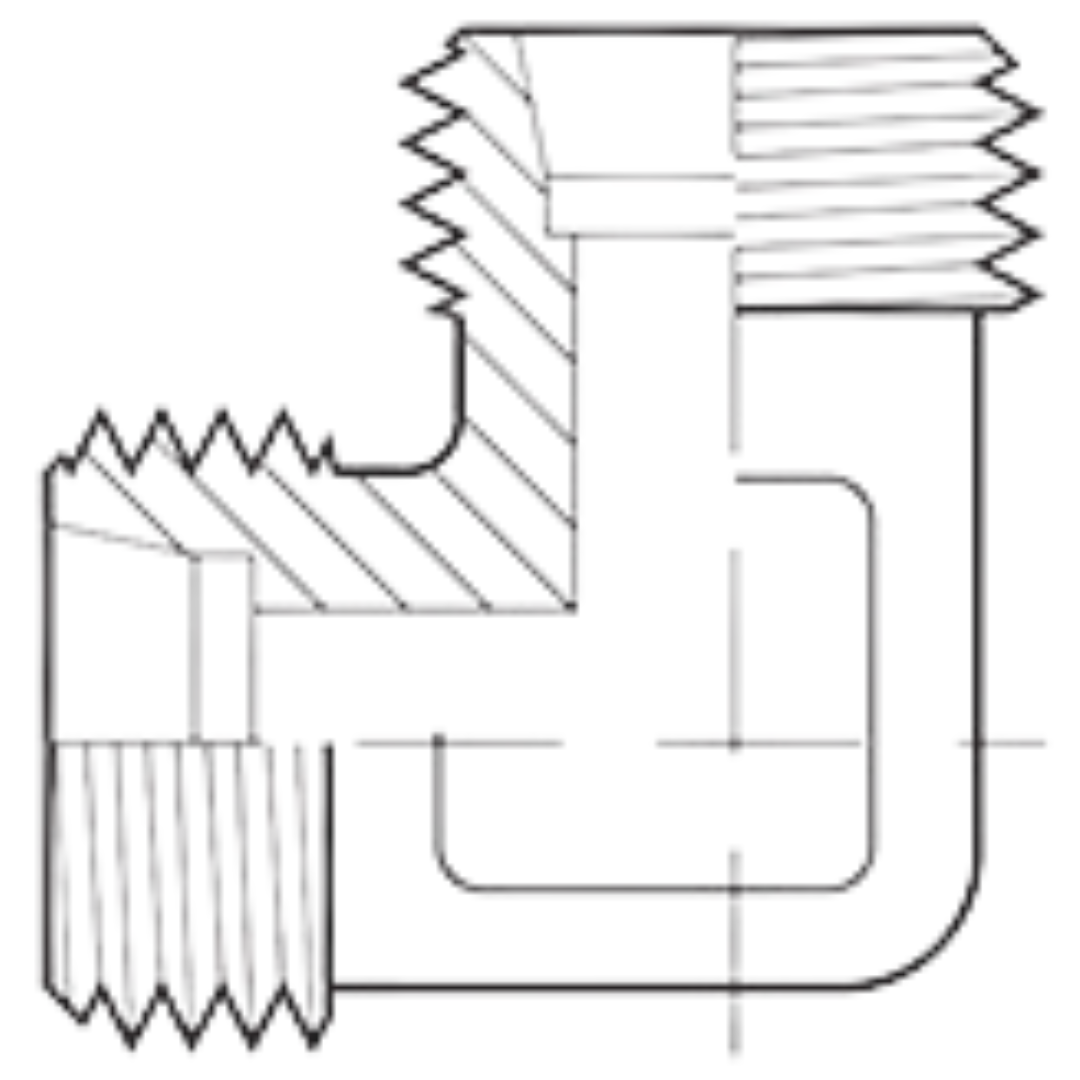 SS5055S-14 : Adaptall 90-Degree Stainless Union Adapter, M22 X 1.5 (-S14) Male Heavy Duty DIN x M22 X 1.5 (-S14) Male Heavy Duty DIN