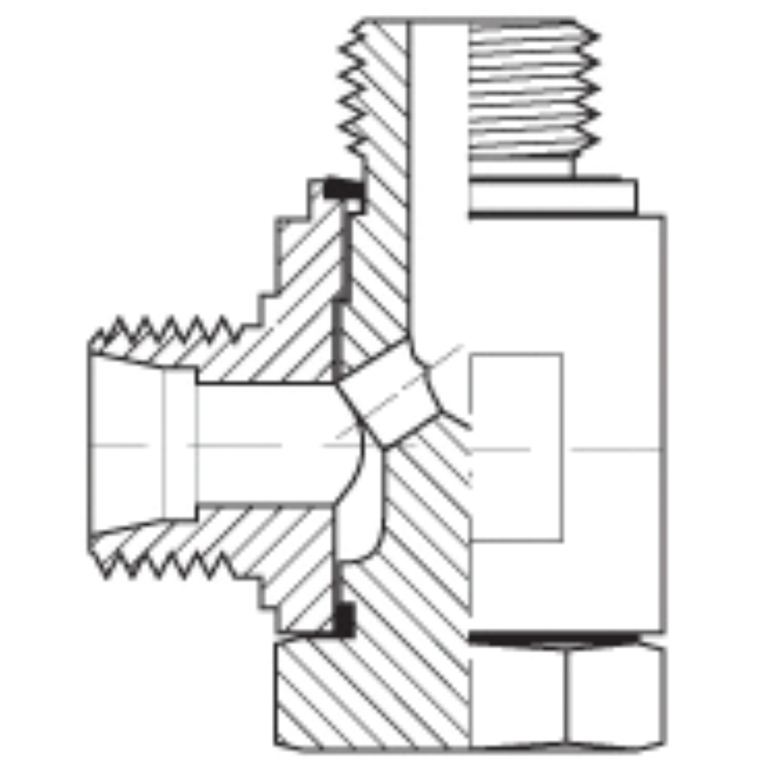 5059BJL-35-20 : Adaptall 90-Degree Steel Banjo Adapter, M45 X 2.0 (-L35) Male Light Duty DIN x 1-1/4-11 (-20) Male BSPP