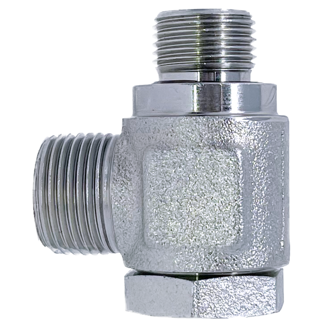 5059BJS-25-16 : Adaptall 90-Degree Steel Banjo Adapter, M36 X 2.0 (-S25) Male Heavy Duty DIN x 1-11 (-16) Male BSPP