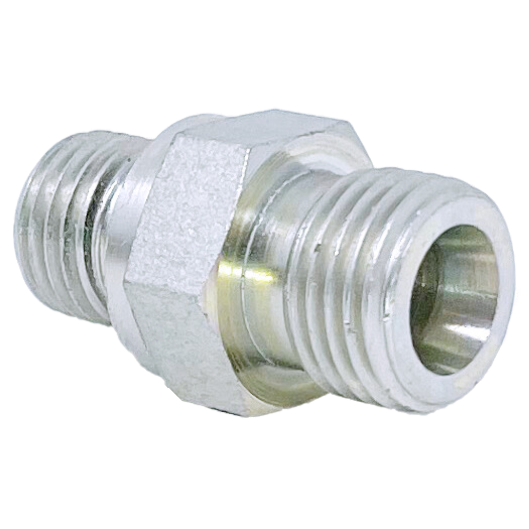 SS5068S-10-16 : Adaptall Straight Stainless Rigid Adapter, M18 X 1.5 (-S10) Male Heavy DIN x M16 X 1.5 (16mm) Male Metric