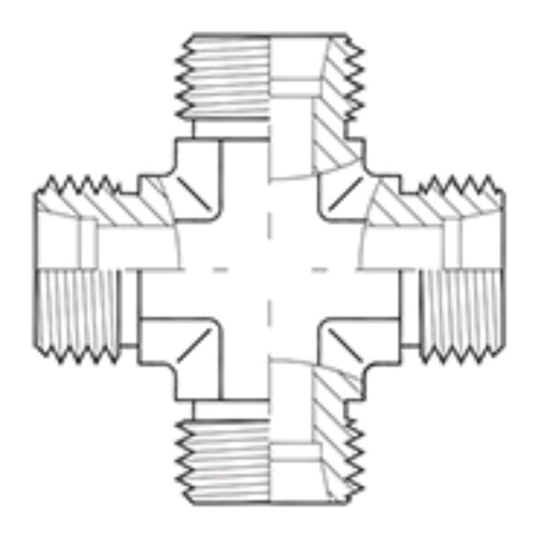 5096S-12 : Adaptall Union Cross Steel Adapter, M20 X 1.5 (-S12) Male Heavy Duty DIN x M20 X 1.5 (-S12) Male Heavy Duty DIN x M20 X 1.5 (-S12) Male Heavy Duty DIN x M20 X 1.5 (-S12) Male Heavy Duty DIN
