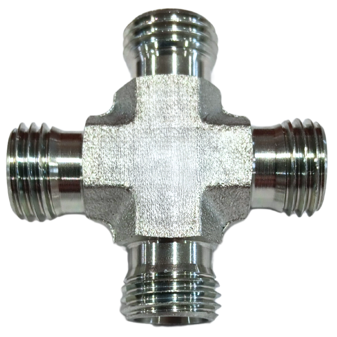 5096S-12 : Adaptall Union Cross Steel Adapter, M20 X 1.5 (-S12) Male Heavy Duty DIN x M20 X 1.5 (-S12) Male Heavy Duty DIN x M20 X 1.5 (-S12) Male Heavy Duty DIN x M20 X 1.5 (-S12) Male Heavy Duty DIN