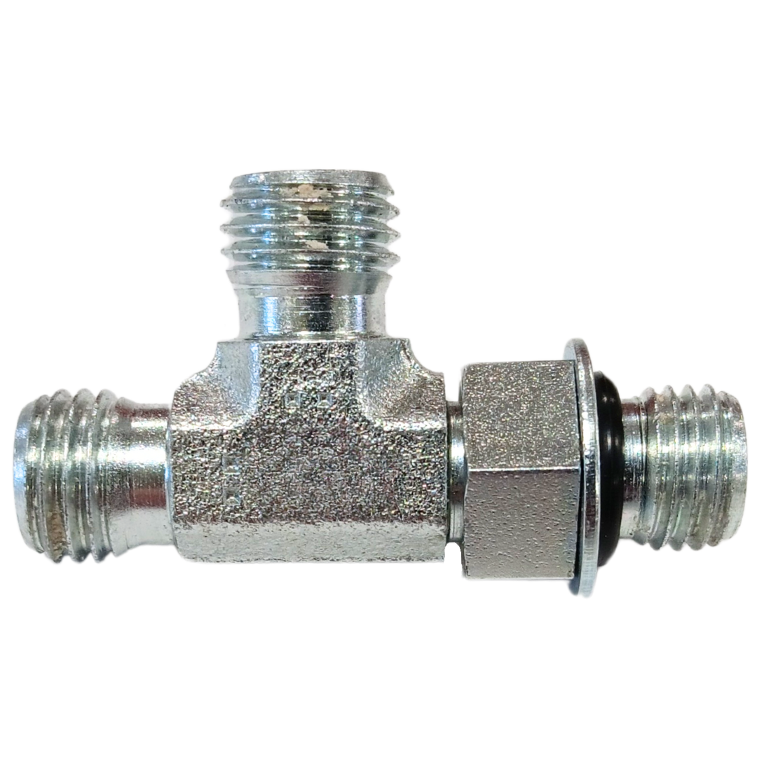 5178S-30-30-20 : Adaptall Tee Steel Adapter, M42 X 2.0 (-S30) Male Heavy Duty DIN x M42 X 2.0 (-S30) Male Heavy Duty DIN x 1-5/8-12 (-20) Male Adjustable ORB