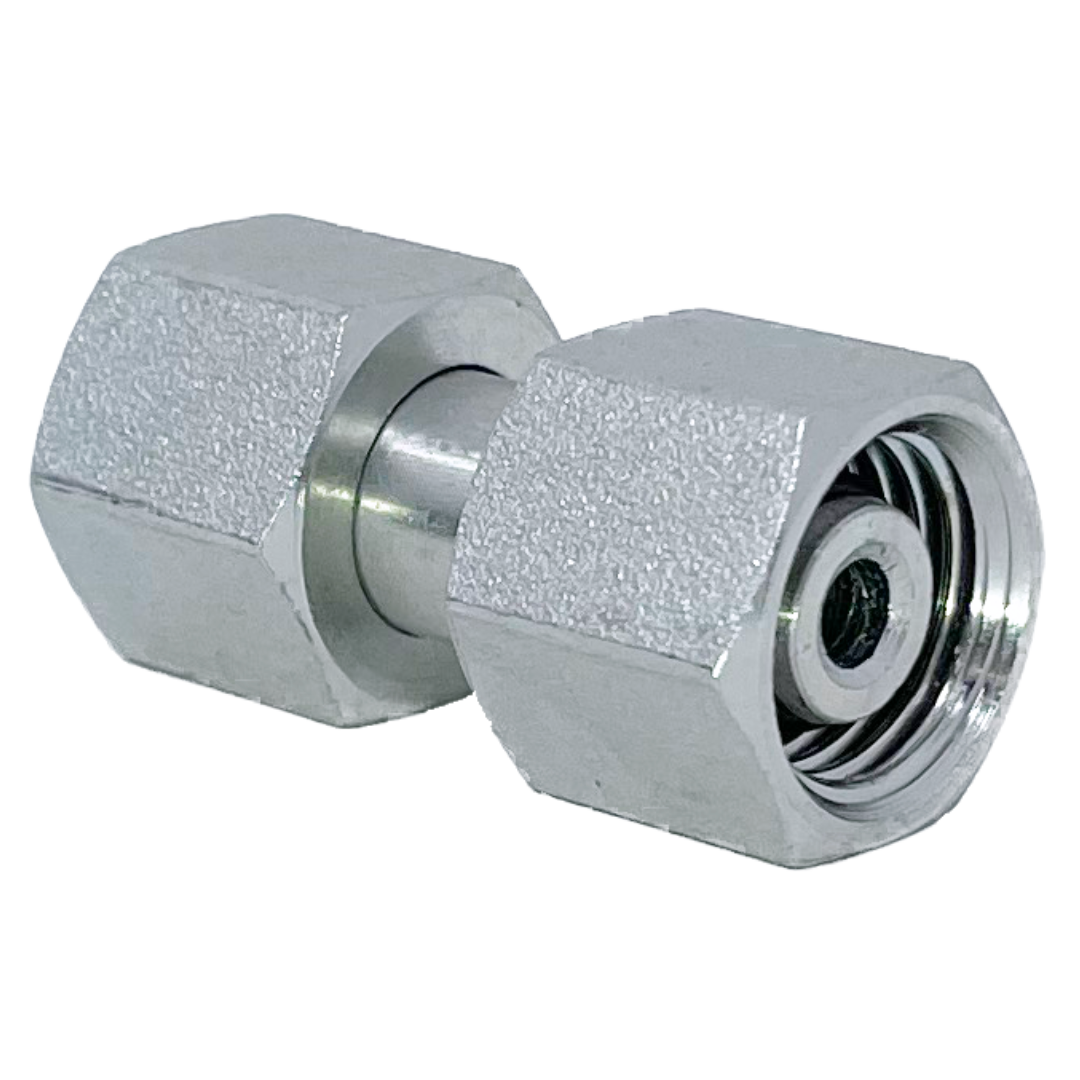 5300L-08 : Adaptall Straight Steel Swivel Adapter, M14 X 1.5 (-L08) Female Light DIN x M14 X 1.5 (-L08) Female Light DIN