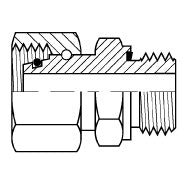 5302L-15-08 : Adaptall Straight Steel Swivel Adapter, M22 X 1.5 (-L15) Female Light Duty DIN Tube x 1/2-14 (-08) Male BSPP
