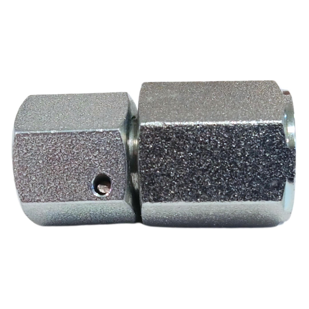 5309GCL-06-04 : Adaptall Straight Steel Adapter, M12 X 1.5 (-L06) Female Light Duty DIN Tube x 1/4-19 (-04) Female BSPP