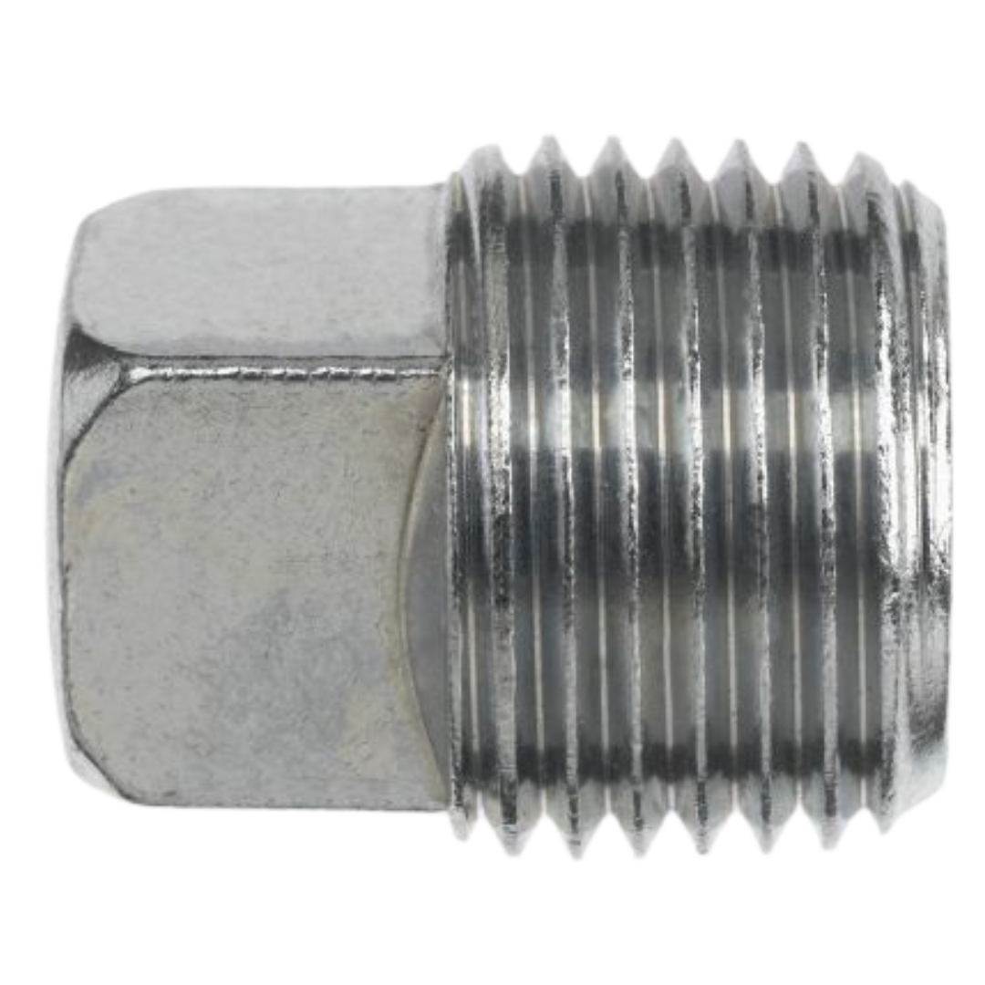 5406-SHP-20-SS : OneHydraulics Stainless Square Head Pipe Plug, 1-1/4-11-1/2 (-20) Male NPTF