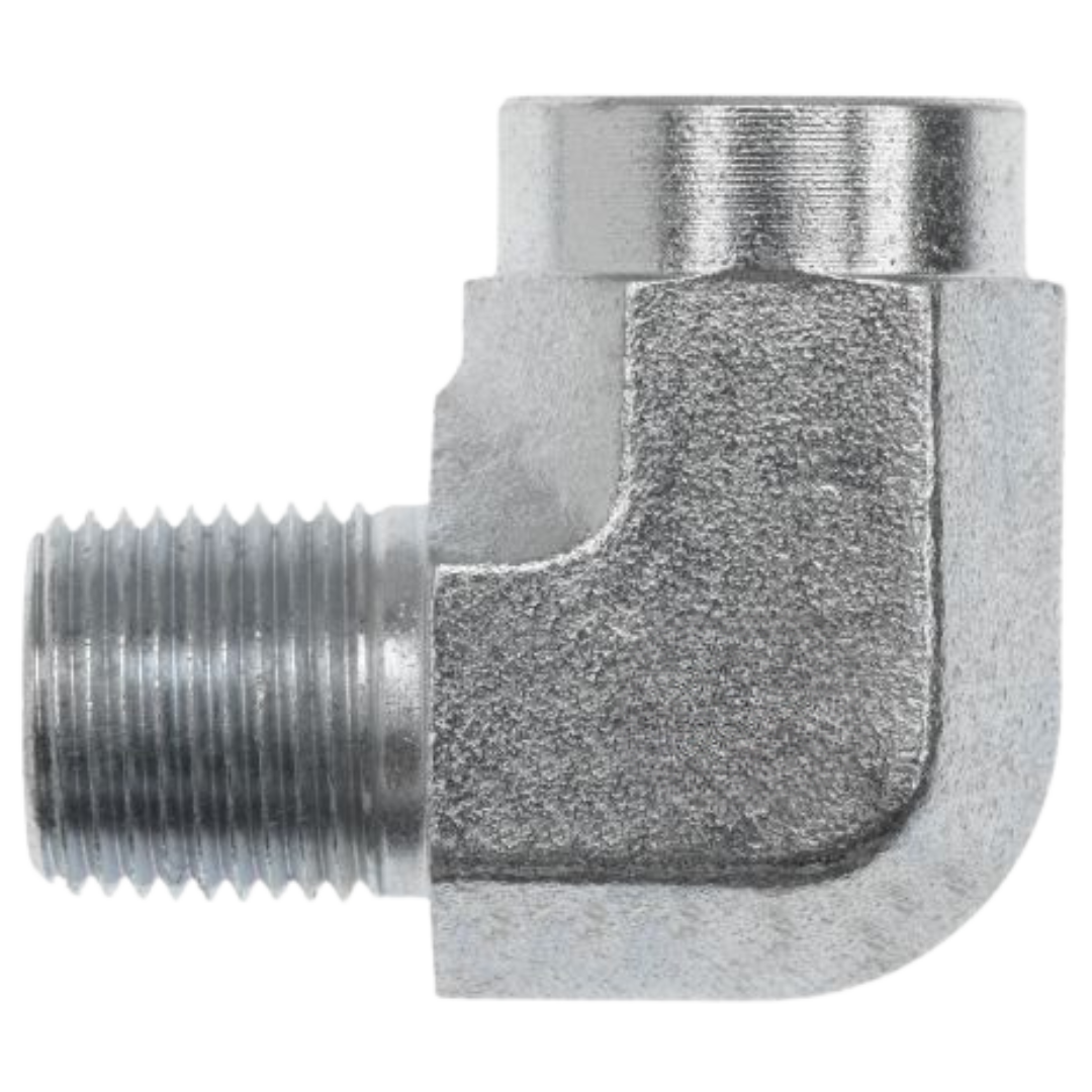 5502-12-16-SS : OneHydraulics 90-Degree Stainless Adapter, 3/4-14 (-12) Male NPTF x 1-11-1/2 (-16) Female NPTF Street Elbow, 3600psi