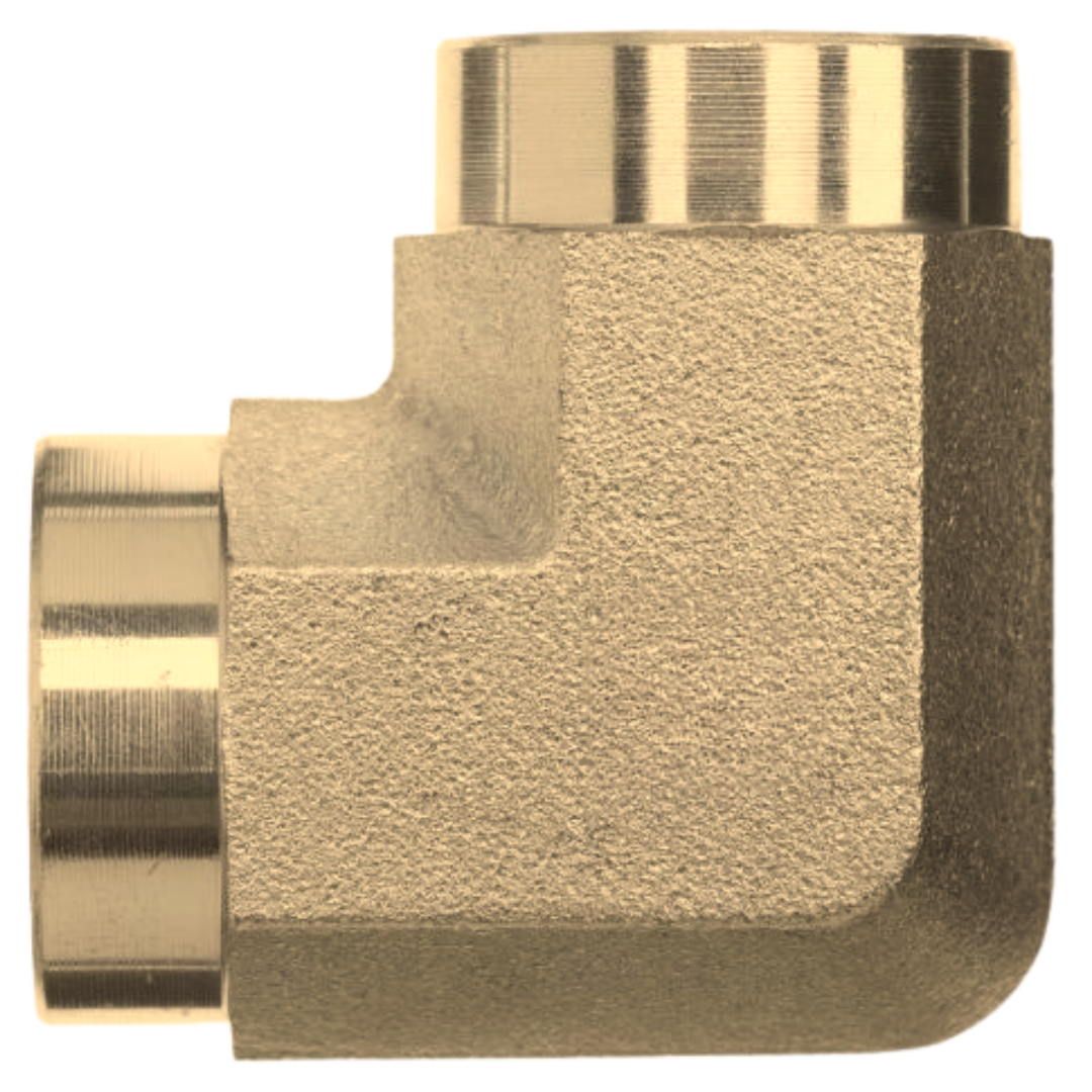 5504-12-12-B : OneHydraulics 90-Degree Brass Adapter, 3/4-14 (-12) Female NPTF x 3/4-14 (-12) Female NPTF, 2600psi