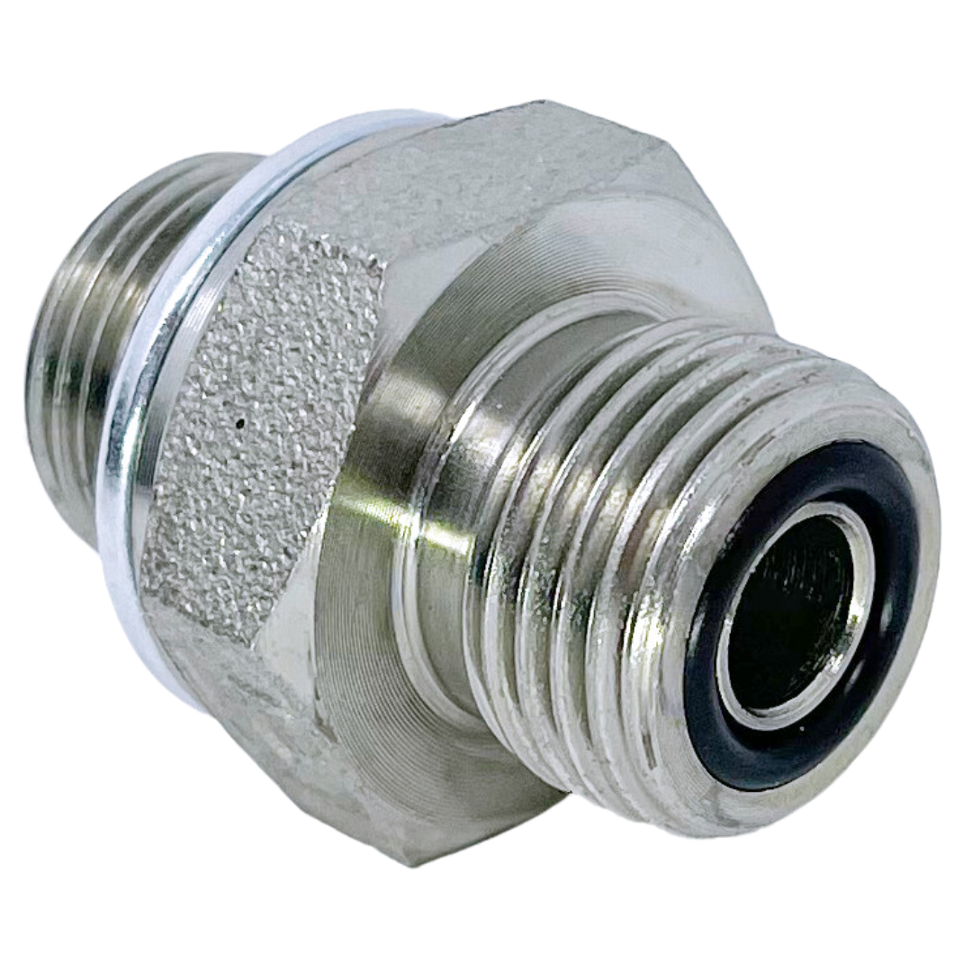 6002-04-02 : Adaptall Straight Steel Rigid Adapter, 9/16-18 (-04) Male ORFS x 1/8-28 (-02) Male BSPP