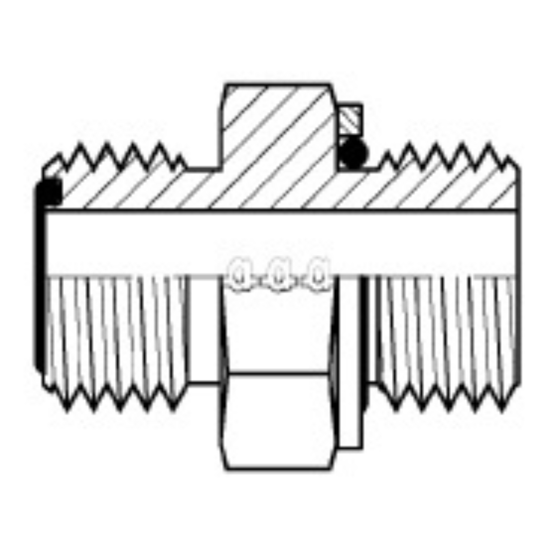6002-04-02 : Adaptall Straight Steel Rigid Adapter, 9/16-18 (-04) Male ORFS x 1/8-28 (-02) Male BSPP