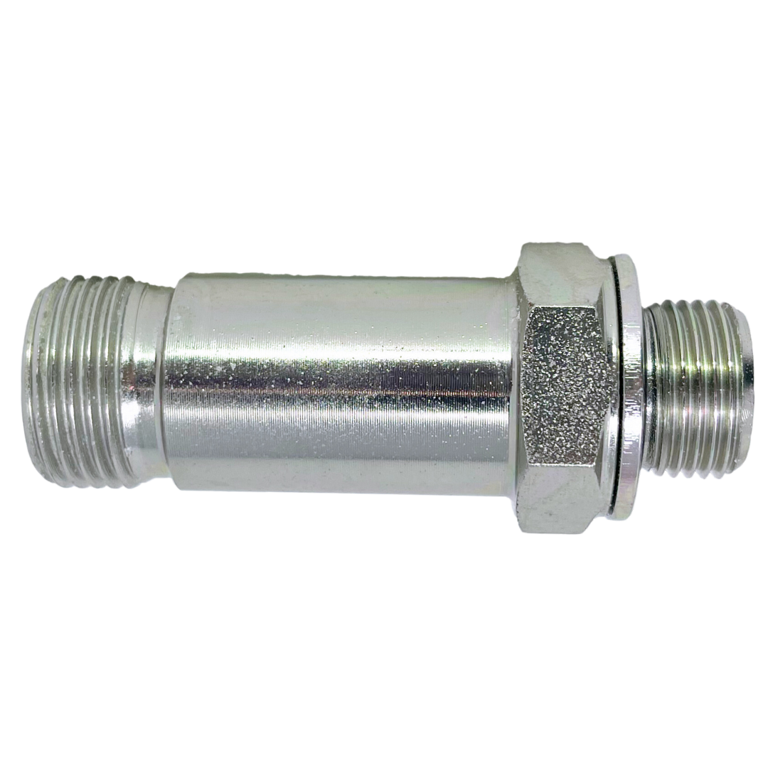 6002L-08-06 : Adaptall Straight Steel Rigid Long Adapter, 13/16-16 (-08) Male ORFS x 3/8-19 (-06) Male BSPP