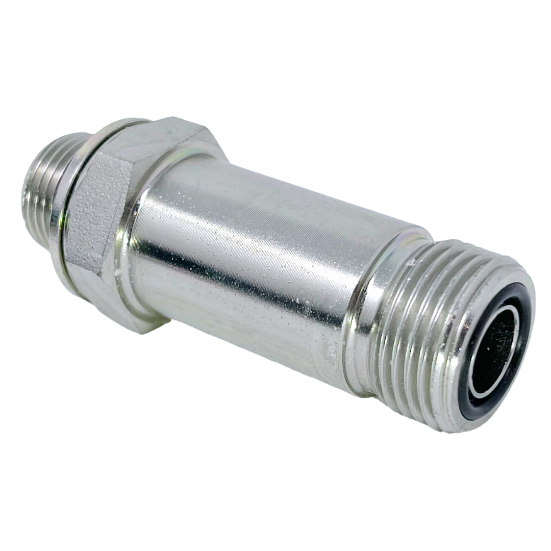 6002L-08-06 : Adaptall Straight Steel Rigid Long Adapter, 13/16-16 (-08) Male ORFS x 3/8-19 (-06) Male BSPP