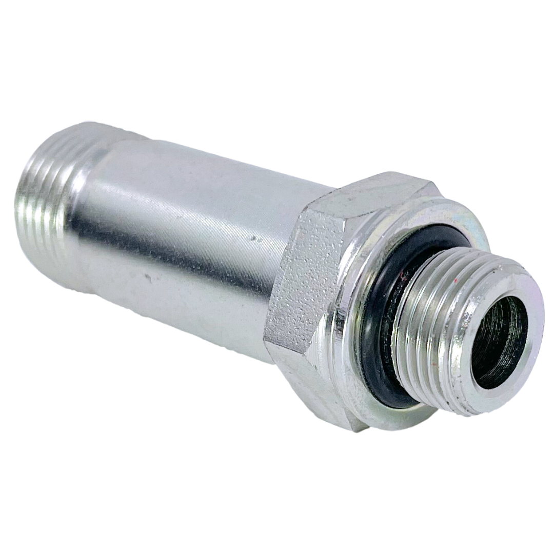 6002L-08-06 : Adaptall Straight Steel Rigid Long Adapter, 13/16-16 (-08) Male ORFS x 3/8-19 (-06) Male BSPP