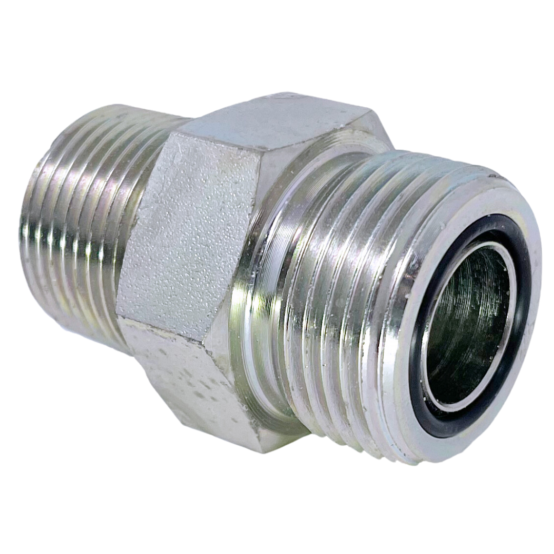 6011-16-16 : Adaptall Straight Steel Rigid Adapter, 1-7/16-12 (-16) Male ORFS x 1-11 (-16) Male BSPT